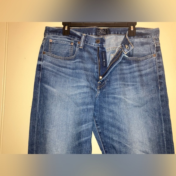 Lucky Brand Denim Jeans Heritage 121 Slim Long Eastvale Blue 34x30 Fade Whiskers - Picture 3 of 8